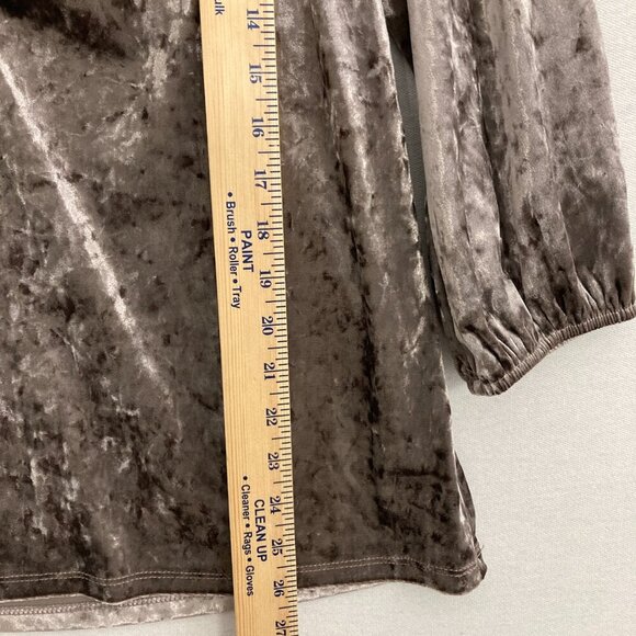 Lane Bryant Velvet Ruched Front 3/4 Sleeve Stretch Top size 10/12 Feminine - Picture 5 of 9